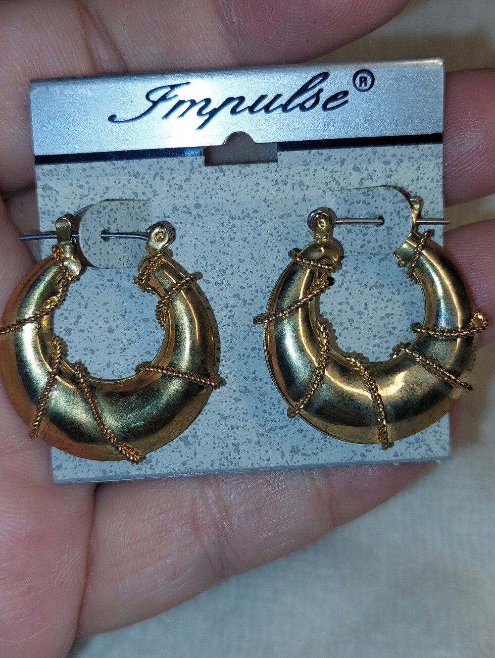Impulse Gold Wrapped Crescent Hoop Earrings
